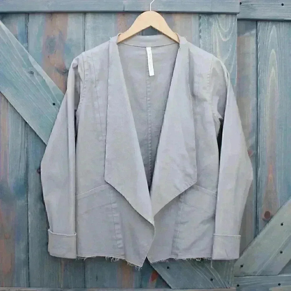 Robin Lane Canvas Friday Grey Jacket Size 1 Small 6 8 - Picture 9 of 13